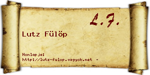 Lutz Fülöp névjegykártya